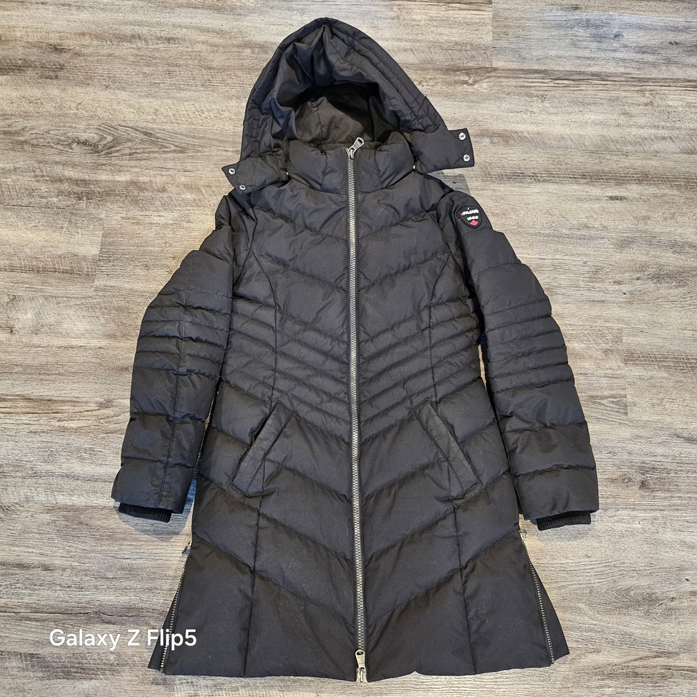 Women's Pajar Canada Queen Goose Down Coat Parka Black Hooded